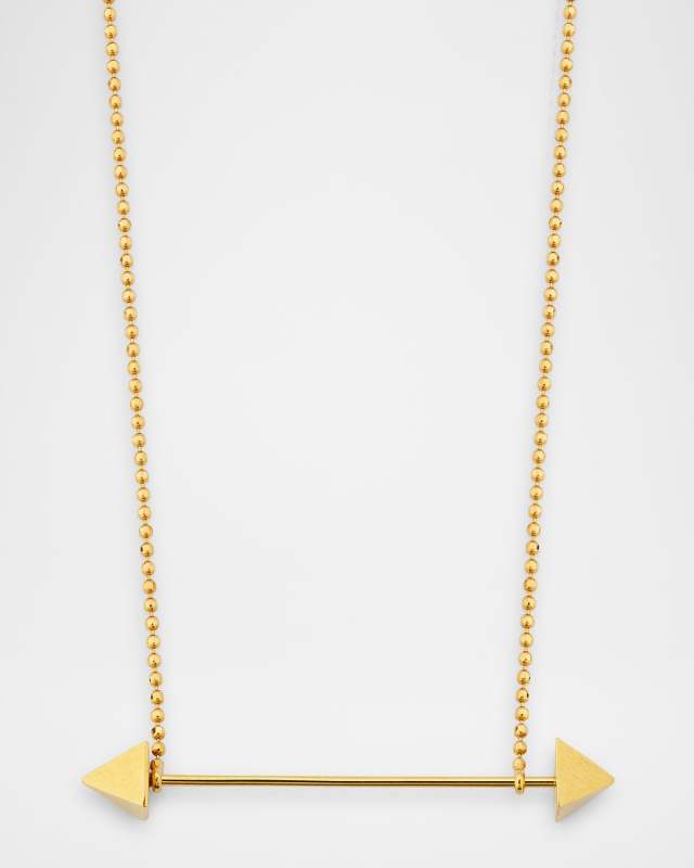 18K Yellow Gold Square Pendant Necklace